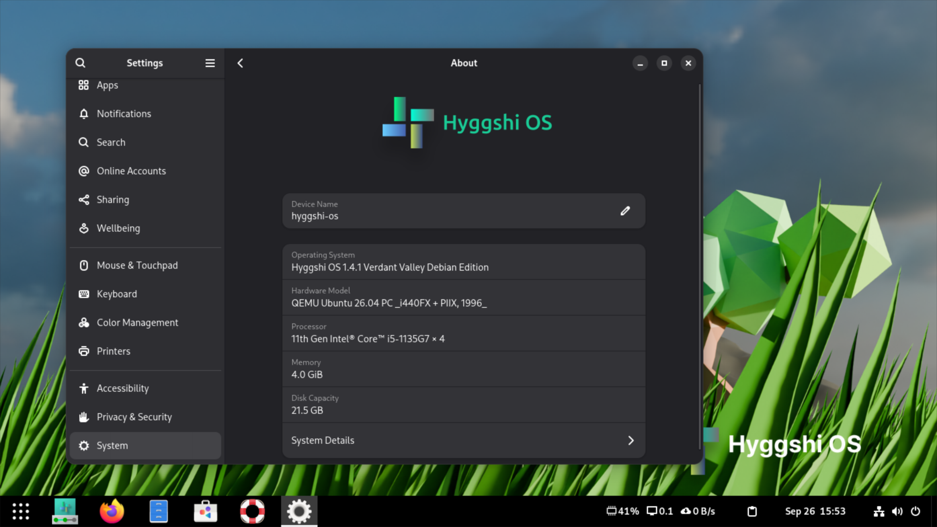 Hyggshi GNOME Desktop