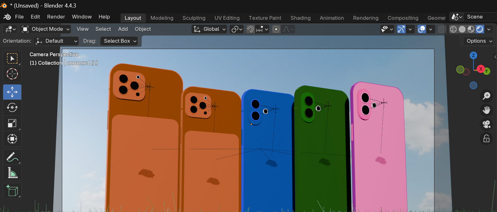 Cloudar Phone Series (Standard/Plus/Pro/Pro Max) rendered in Blender 4.4